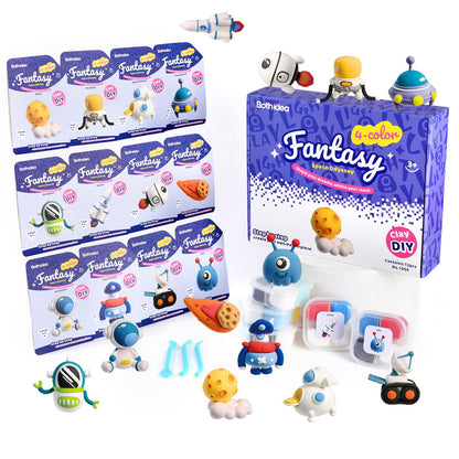 Both Idea Air Dry Clay Kit for Kids, 12-Piece Modeling Clay Sculpting Set, Ultra Light & Soft Non-Sticky, DIY Art Crafts for School Projects & Party Favors, Safe Gift for Boys & Girls