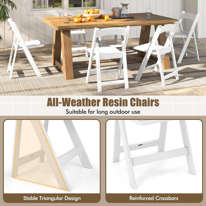 GOFLAME 20 Pack Folding Chairs, Foldable Dining Chair Set with Padded Seat, All-Weather Resin Frame, Indoor Outdoor Portable Commercial Seat for Home, Party, Wedding, 1100 Lbs Load Capacity, White