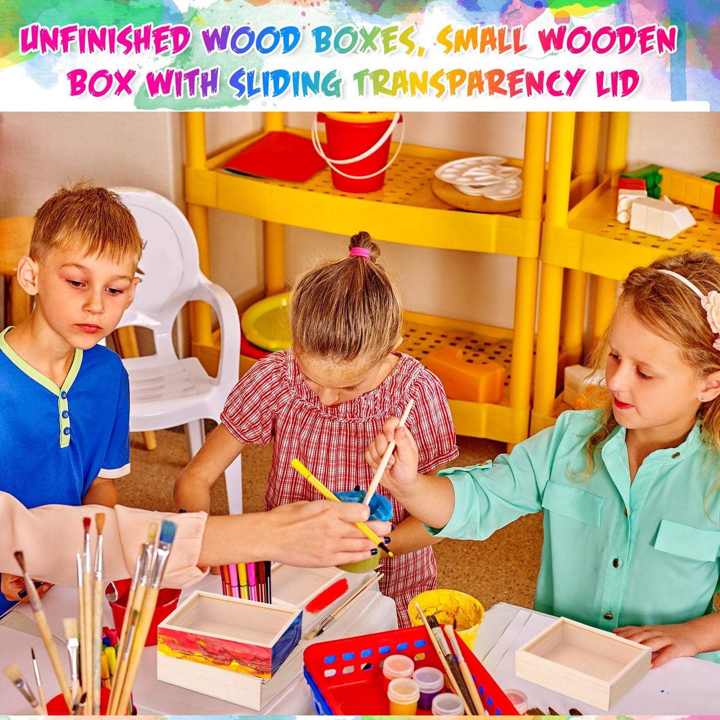 Thyle 12 Pcs 4.9 x 6.3 Inch Unfinished Wood Boxes with Acrylic Lids Small Unfinished Shadow Wood Boxes Crafts Gift for Flower DIY Wedding Party Favor Supplies