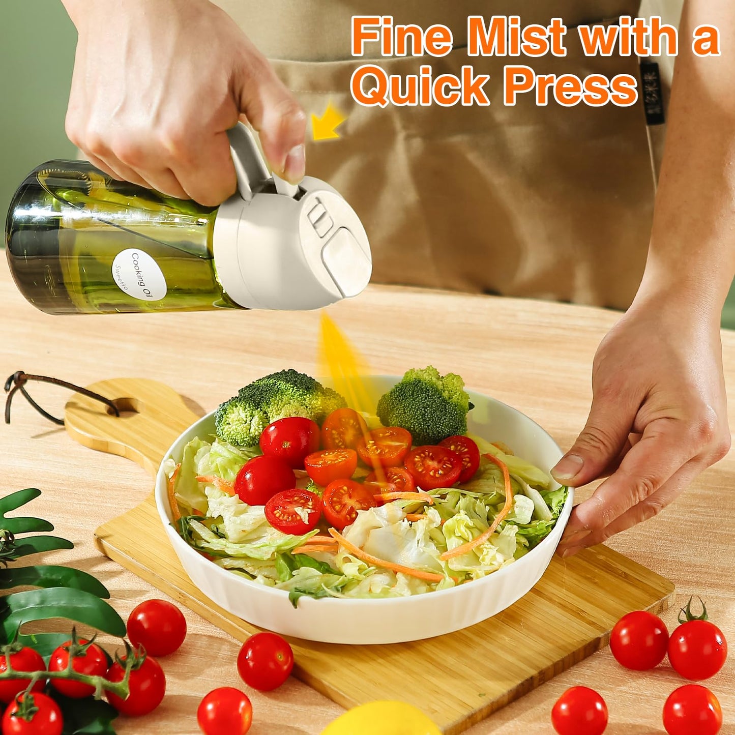 Oil Sprayer for Cooking, 2 In 1 Oil Dispenser and Oil Sprayer (Black+Dark Brown)
