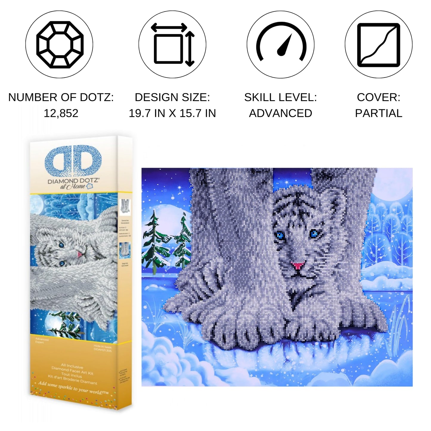 DIAMOND DOTZ at Home Hide N Seek Diamond Painting Kits for Adults - Diamond Art Kits a Relaxing Creative Craft Kit with Dotz Gems 19.7x15.7