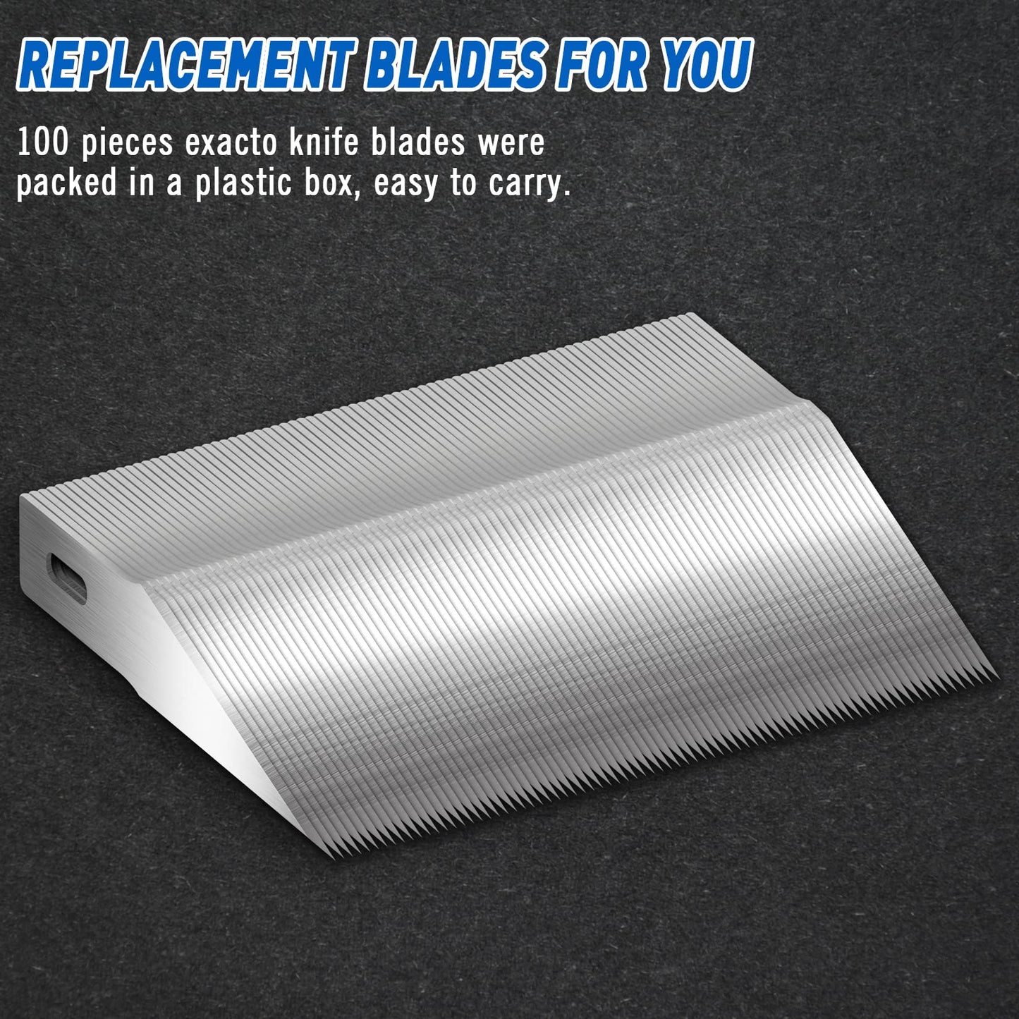 DIYSELF 100 Pack Exacto Knife Blades #2 | Hobby Knife Replacement Blades | Hobby Knife Blade Refills | Exacto Blade | Carbon Steel | Craft Precision Knives Refills (#2)