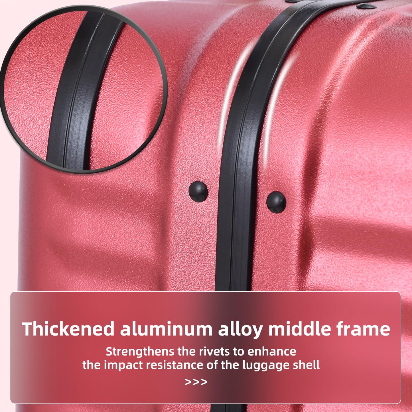 Kaleenie 2 pieces 20/29 Aluminum Frame Carry On and Checked Luggage Set with Side Opening, Lightweight Hardshell ABS+PC Trunk Suitcase with TSA Lock, 360° Universal Wheels & Adjustable Handle,Wine Red