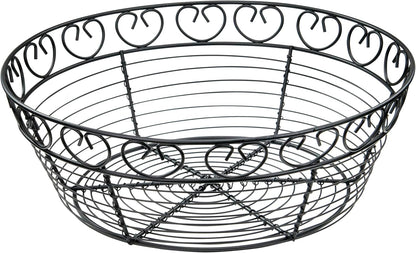 Winco Wire Fruit Basket, Black, 10-Inch by 3-Inch
