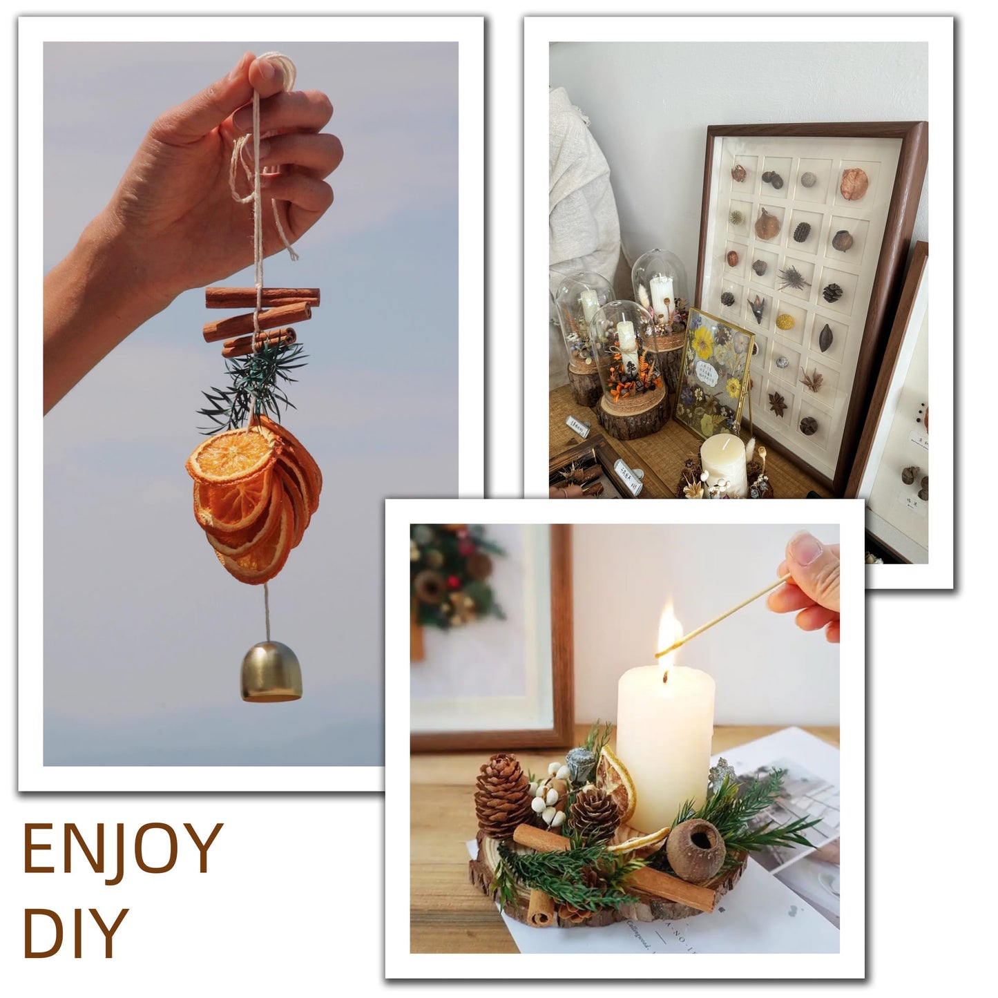 DIY Dried Flowers Kit with Lavender, Pinecone, Scented Orange Slices, Lemon Slices, Cinnamon Sticks for Home Decor, Aroma Diffuser,Christmas Decoration, DIY Crafts Holiday Decor