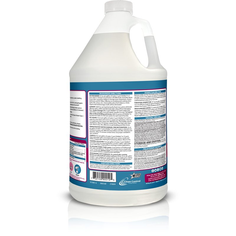 OdoBan Disinfectant Concentrate and Odor Eliminator, Made in the USA, Cotton Breeze Scent, 4 Gallons