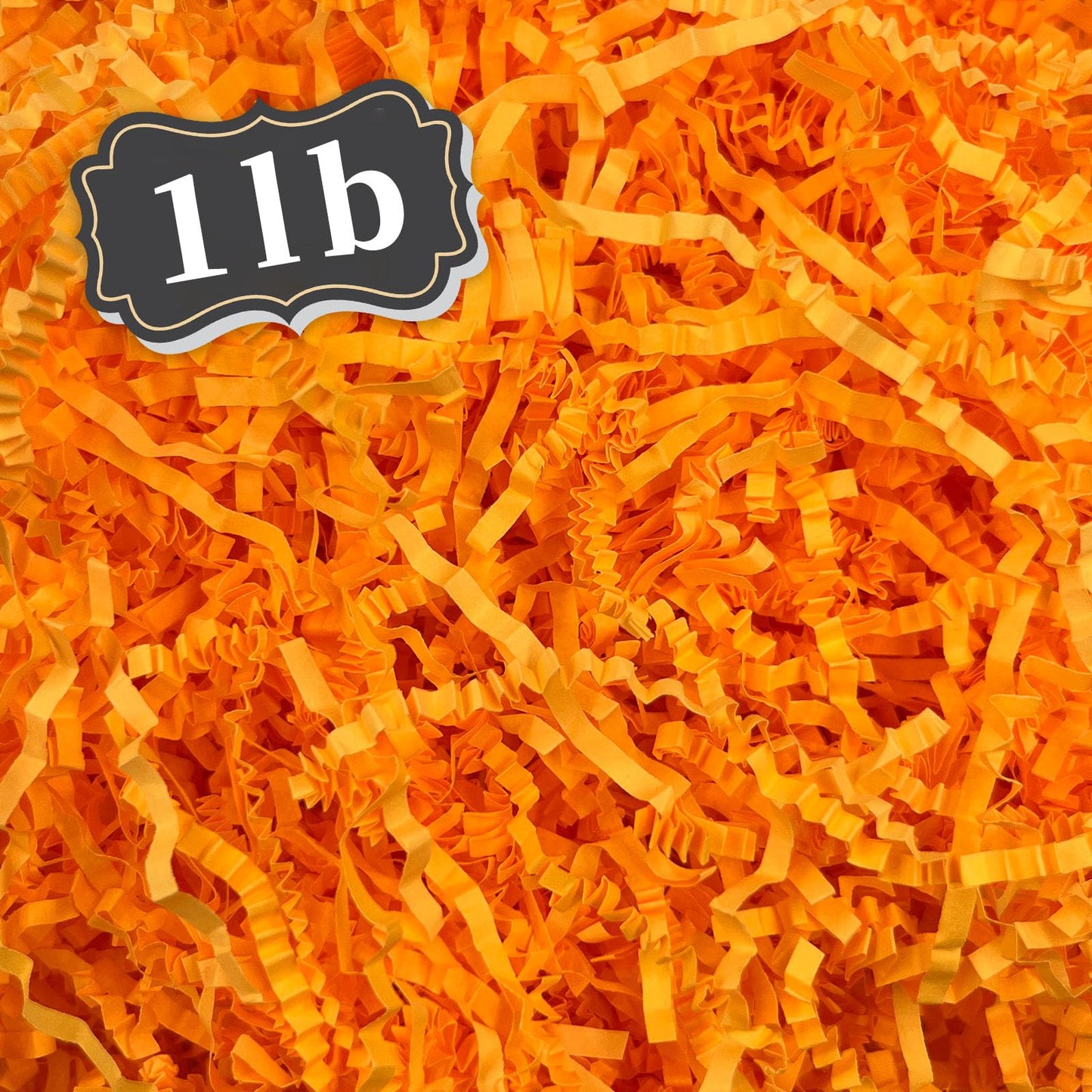 1 LB Fluorescent orange Crinkle Cut Paper Shred Filler Great for Gift Wrapping, Basket Filling, Birthday, Wedding, Halloween, Thanksgiving, Christmas Day, New Year Party Decorations Filling Supplies