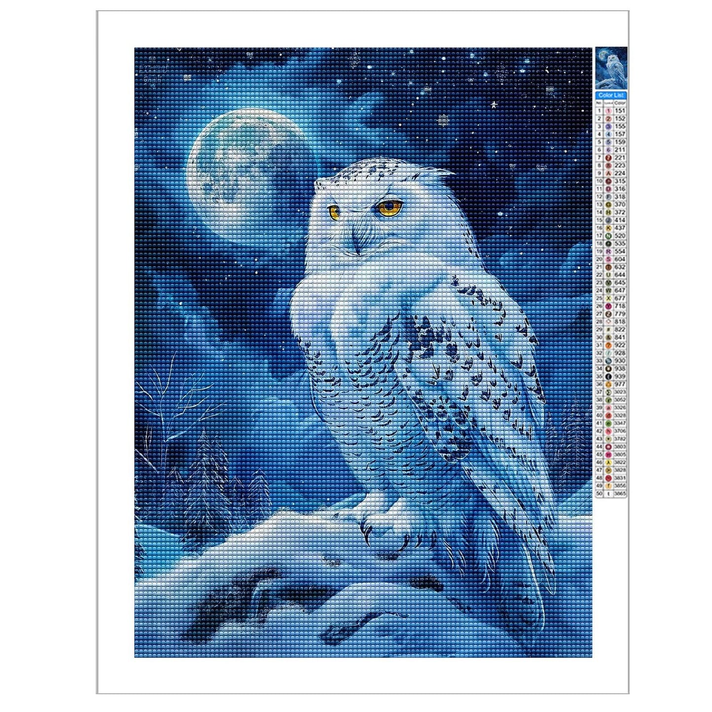 Diamond Painting Kits for Adults Owl on Snowy Mountain DIY 5D Diamond Art Kits for Beginners Full Drill Diamond Crystal Craft Kits for Home Wall Art Bedroom Decor Gifts 12x16 inch