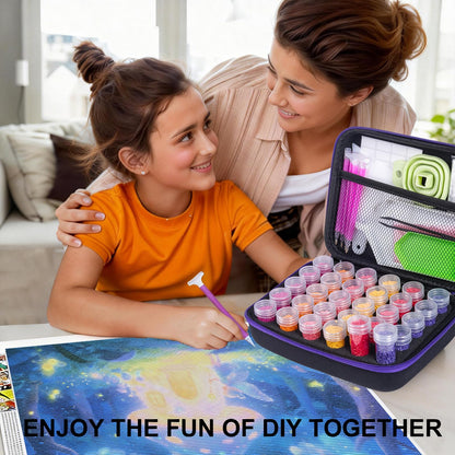 ZYNYXY 30 Slots Diamond Art Storage Container with Diamond Art Accessories and Tools, Portable Bead Storage Boxes for Diamond Painting Kits