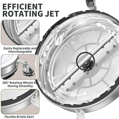 LidoDola 30'' Pressure Washer Surface Cleaner with 4 Wheels - Stainless Steel Surface Cleaner for Pressure Washer Attachment for Concrete, Driveway, Patio, Sidewalk, Deck and Driveways