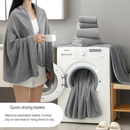 18 Set 6 Towels,6 6 Set Hailea Piece Family Bath Towel Include Bath Hand Towels and Washcloths Soft Bathroom Towel