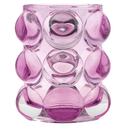 Karma, Lucia Hobnail Votive, Tea Lights Candle Holder, Glass Votive Candle Holders for Table Decorations, Baby Shower, Birthday Party, Weddings and Home Decor, Amethyst (Pack of 3)