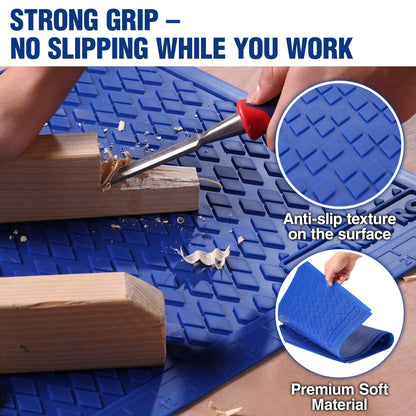 WORKPRO Silicone Glue Mat 2-Pack, Non-Stick Heat-Resistant Silicone Pad with Built-in Measurement Grid, Anti-Slip & Durable Surface for Resin, Epoxy, DIY, Crafts, Woodworking, Garage & Workshop
