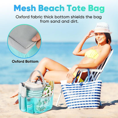 EUDELE 2 Pack Mesh Shower Caddy Portable for College Dorm Room Essentials, Shower Caddy Dorm with 8-Pocket Large Capacity,Shower Bag for Beach,Swimming,Gym
