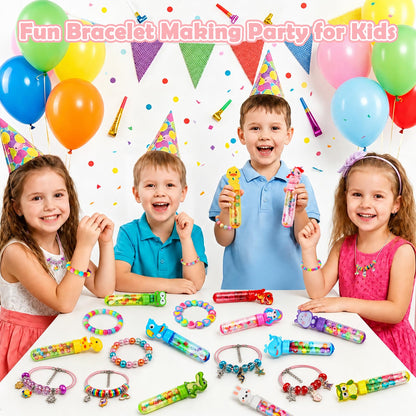 DUPHLAGT Bracelet Making Kit for Kids - 24 Pack Charm Bracelet Kit Jewelry Making Supplies for Girls Art Crafts Classroom Prizes Birthday Gift Party Favors Age 4-6 4-8 8-12