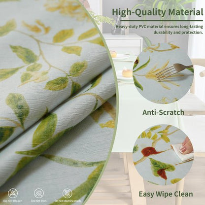 HOMOHEINI Rectangle Table Cloth,100% Waterproof Tablecloth Oil Proof Spill Proof Vinyl Table Cloth, Wipe Clean Plastic Table Cover for Dining, Camping, Indoor and Outdoor 54" x 78",Leaves
