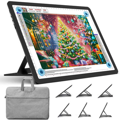 Heanolier Rechargeable A4 Light Board with Stand & Padded Case,7100Lux Bright Magnetic Light Pad with Side Buttons,Wireless Light Box for Tracing,LED Light Table for Diamond Painting,Sketching,Drawing