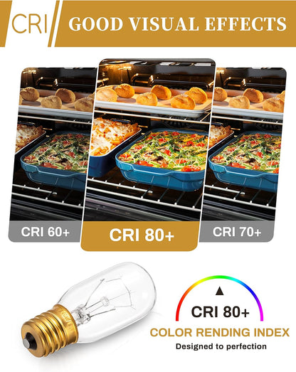 DORESshop 40W T8 E17 Appliance Bulb, Microwave Light Under Hood, Stove Light, Refrigerator, 2 Pack