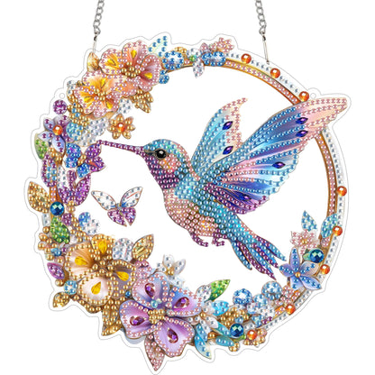 SKRYUIE Bird Hanging Diamond Art Kits for Adults Pendant Suncatcher, Special Shaped Crystal DIY Pearl Diamond Painting Kit, Gift for Mother Spring Summer Window Wreath Decor 7.6 x 7.3 Inch
