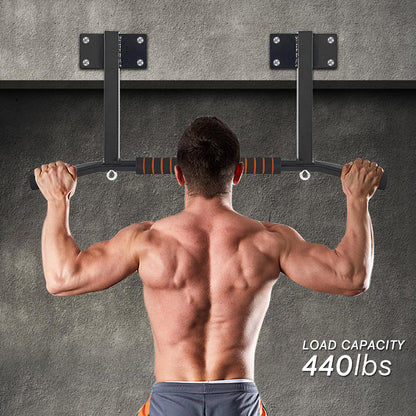 PLKO Joist Mounted Pull Up Bar，Chin Up Bar Ceiling Mount，Workout for Home Gym, Power Tower Set Training Equipment Fitness Dip Stand Supports to 440 Lbs