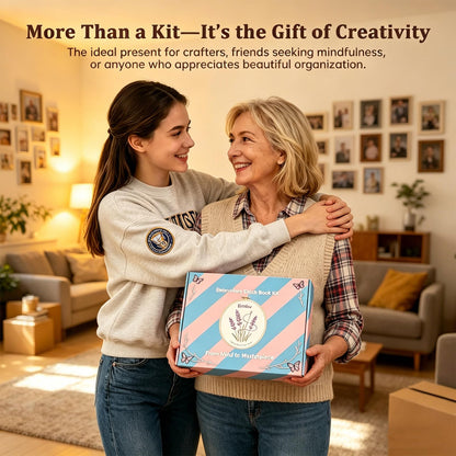 2026 Upgraded Embroidery Stitch Book Kit with 8.27"x10.65" Portable Loose-Leaf Cover, 103 Stitches & 60 Patterns, All-in-One Hand Embroidery Kit for Beginners with Tools & Step-by-Step Video Tutorials