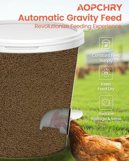 Aopchry [8 Pack] Automatic Chicken Feeder (White), Chicken Feeders No Waste Feed, Egg Shaped Thickened Design