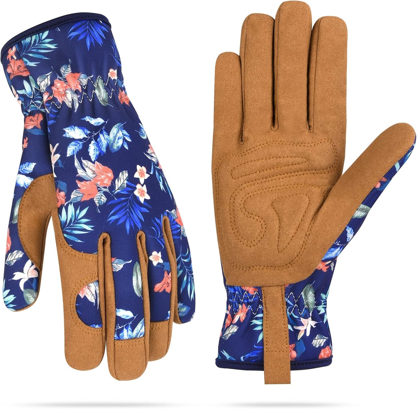 Womens Leather Gardening Gloves, Thorn Proof Working Gloves for Digging, Planting, Pruning - No Stab