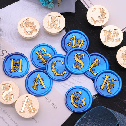 SWANGSA Initial Alphabet S Wax Seal Stamp Kit, Elegant Botanical Flower Floral Letter Sealing Stamp with 200pcs Sealing Wax Beads Kit (S)