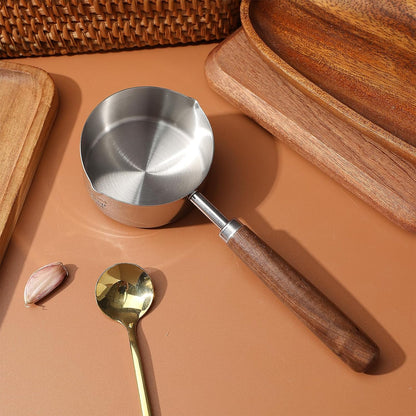 Luxshiny Mini Sauce Pan, 125ml Stainless Steel with Pour Spouts, Small Melting Pot for Cooking, Picnic