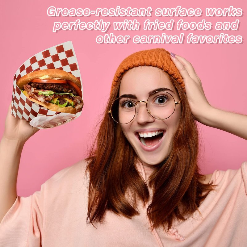 Fuutreo 2000 Sheets Squares Deli Paper Sheets Dry Checkered Deli Liner Safe Disposable Wax Paper Microwavable Food Basket Liners for Baking Wrapping Bread Sandwiches Hamburger, 12 x 12 Inch, 10 Colors