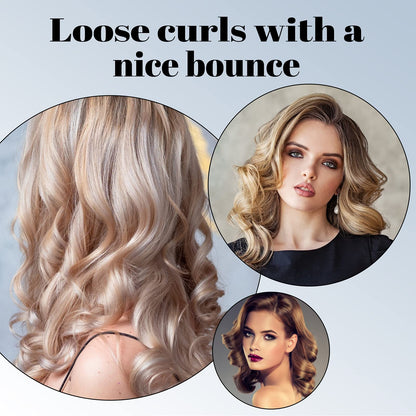 BEAUTIYAND Jumbo Foam Sponge Hair Roller Soft Sleeping rollers Curvy Wavy Hairstyle Curling Hair Styling Tools 24 Pieces Use For Long Hair Short Hair Ladies And Children 2"X2.75" (Pink)