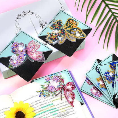 Ireer 8 Pcs Diamond Art Bookmark Kit Butterfly Diamond Painting Bookmark DIY Corner Book Marks for Kid Adult Book Lover Graduation Birthday Wedding Crafts Supplies, 8 Styles