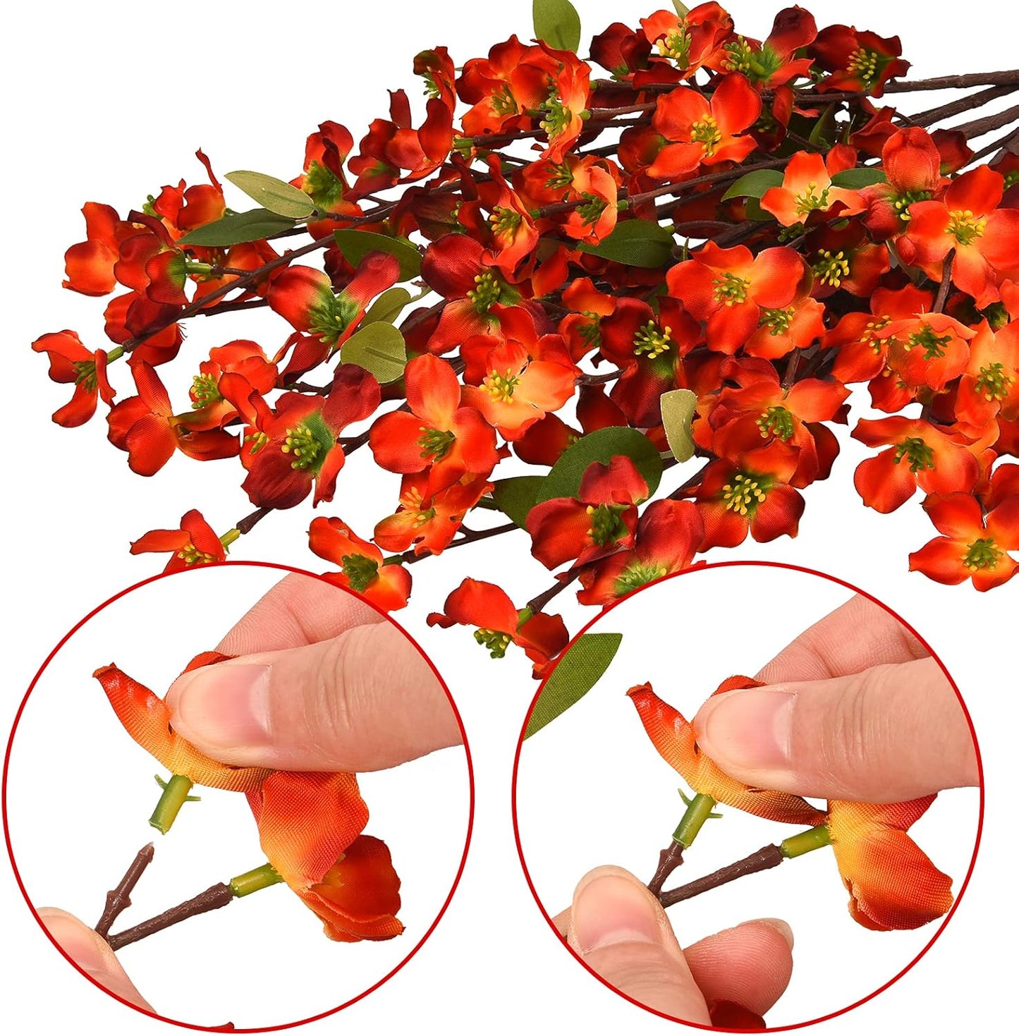 Artflower 6 Pack Artificial Silk Plum Blossom 23.6’’ Fake Flower Stems for Table Centerpieces Home Wedding Decoration