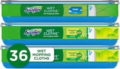 Swiffer Sweep + Mop Wet Pads Refill - All-Purpose Floor Cleaner for Dirt & Dust | Fresh Gain Scent, 36ct