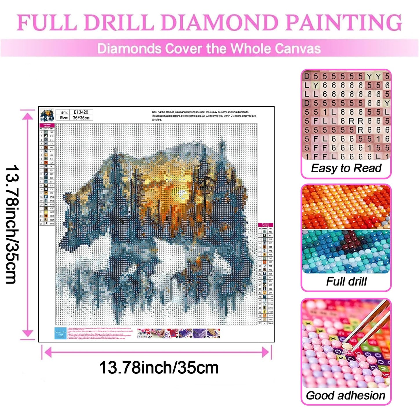 DIYCYCY Forest Bear Diamond Art Kits for Adults,DIY 5D Diamond Painting Kits for Beginners, Round Full Drill Diamond Dots Paintings,Diamonds Pictures Gem Art for adults Crafts Home Decor 13.78x13.78in