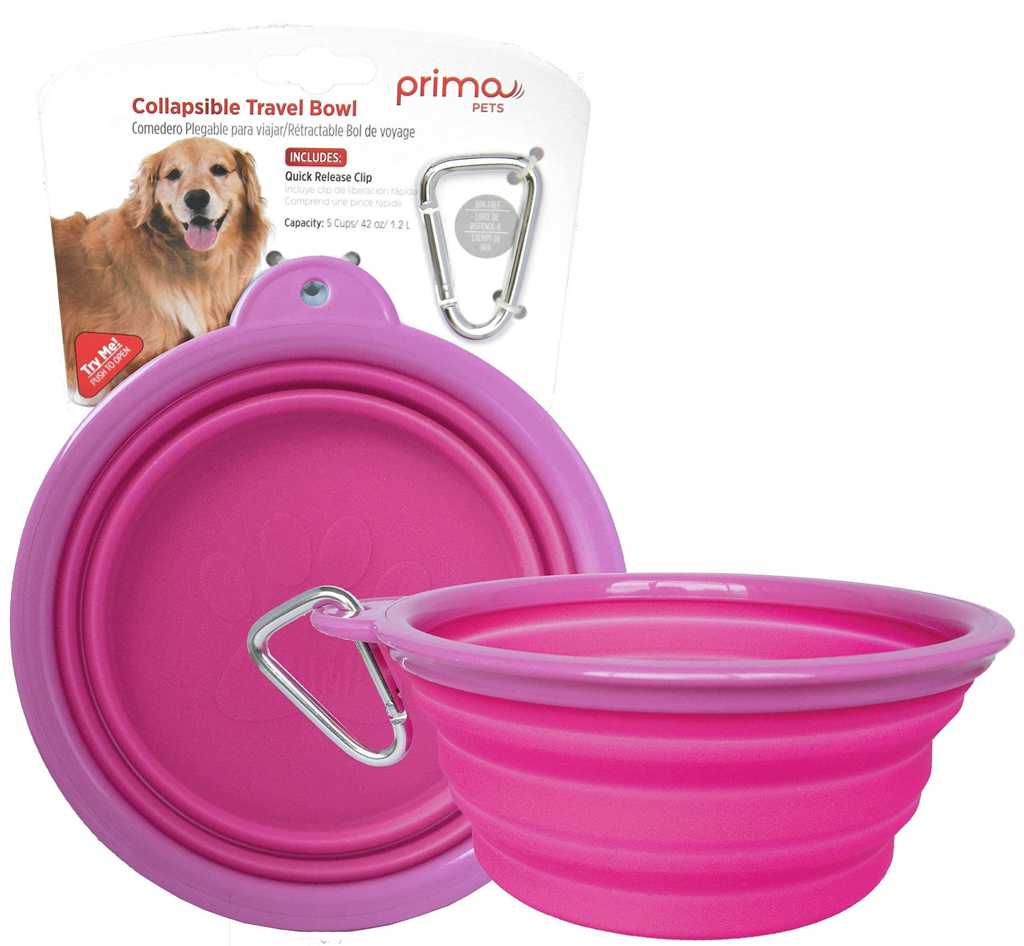 Sale Collapsible Silicone Water Travel Bowl with Clip for Dog and Cat, Portable and Durable Pop-up Feeder for Convenient On-The-go Feeding Size: Large (5 Cups) Grey