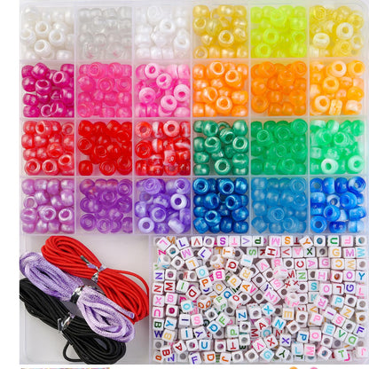 nikkiGuo 6380 PCS Jewelry Making Kit – 24 Colors Seed Beads, 24 Colors Clay, UV Color Changing & Glow Pony, Letter, Mixed Charms, Tools,Gift Box for DIY Bracelets