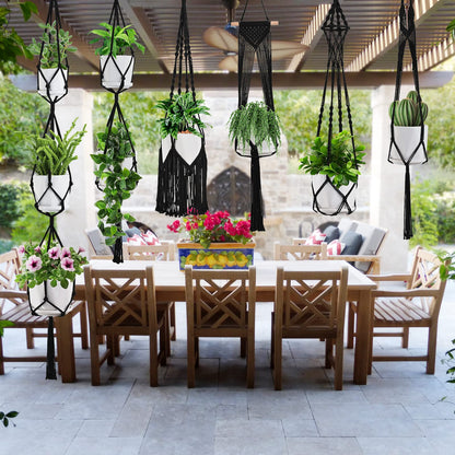 SFENNGPET Macrame Plant Hangers, 6Pack Hanging Planters for Indoor Plants w/ 6 Set Hangers Kit Handmade Macromay Plant Hangers Indoor Flower Pots Holder Stand for Boho Home Décor (POTS NOT Included)