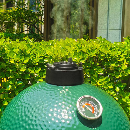 Quantfire Cast Iron Cap for Big Green Egg Dual Function Metal Top, Daisy Wheel Chimney Cap for M/L/XL/XXL Big Green Egg Accessories Replacement