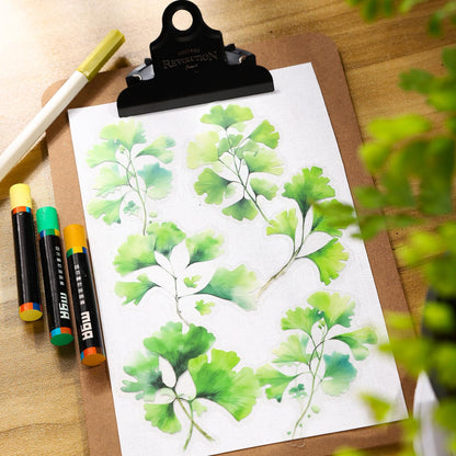 AuriicLeaf Botanical Leaf PET Stickers Set, 120PCS Transparent Plant Ephemera for Scrapbooking, Journaling, DIY Crafts, and Planner