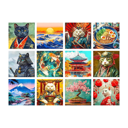 LuwoArte 12 Pack Diamond Painting Kits for Adults – Featuring Legends of Asia Designs – Full Drill DIY Paint Gem Art for Adults – Brilliant 5D Diamond Painting Kit – Relaxing Craft for Home Wall Décor