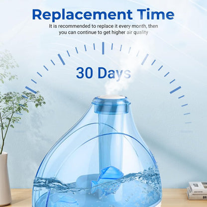 Funmit Humidifier Cleaning Fish, 6 Pack Humidifier Cleaner for Humidifiers and Fish Tanks, Purifies Water, Prevents Hard Water Build-Up, Reduces Scale, Blue