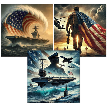 ajepon 3 Pack Independence Day Diamond Art Kits for Adults - Independence 5D Diamond Painting, Gem Art for Adults, Gem Painting Kits for Wall Home Decor Arts Craft 12x12inch