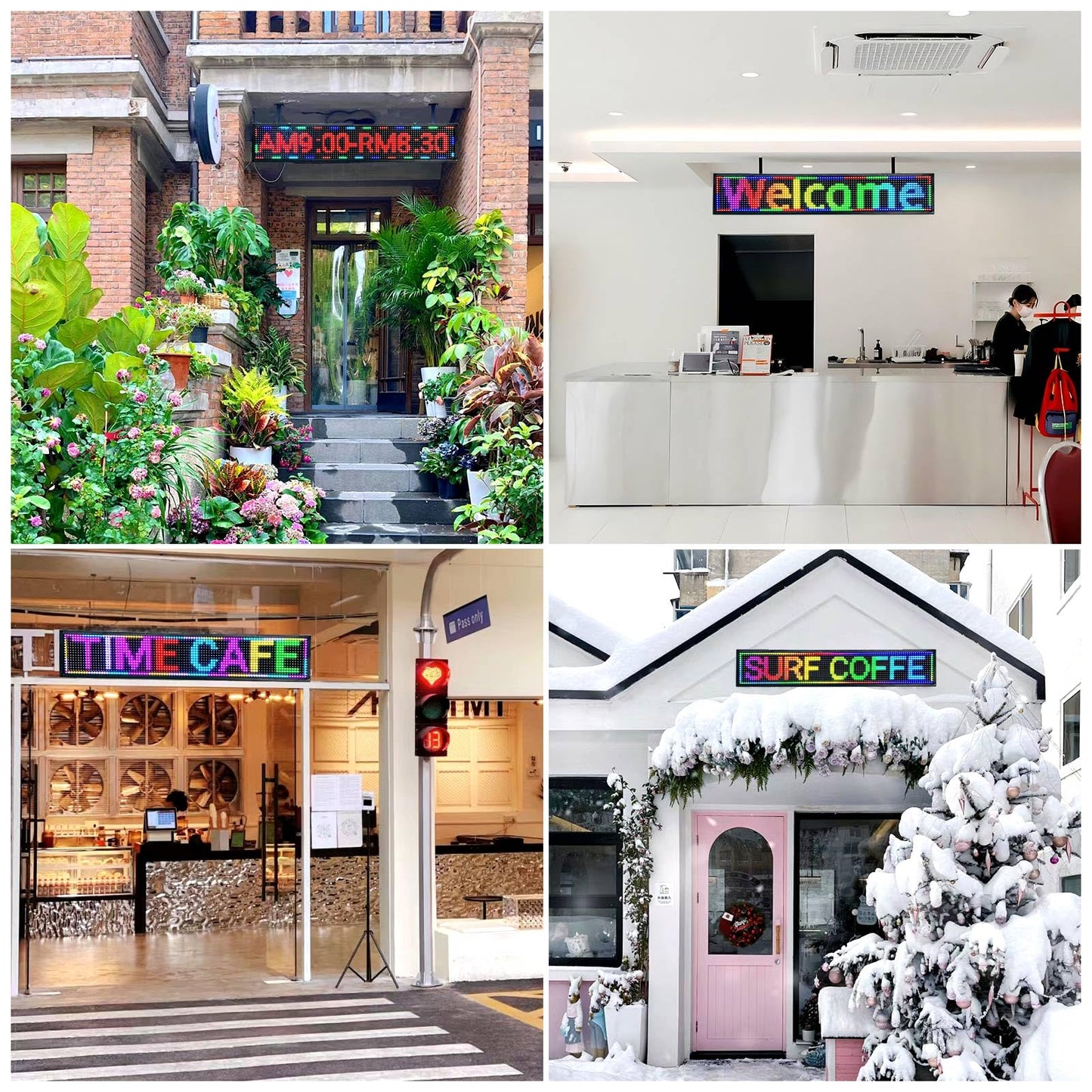 P10 Programmable Scrolling Led Sign Outdoor Signs For Businesse Custom Message Board Digita Display Advertising Screen Bar Word Light Wifi Control High Brightness Neon Sign 39"X8"
