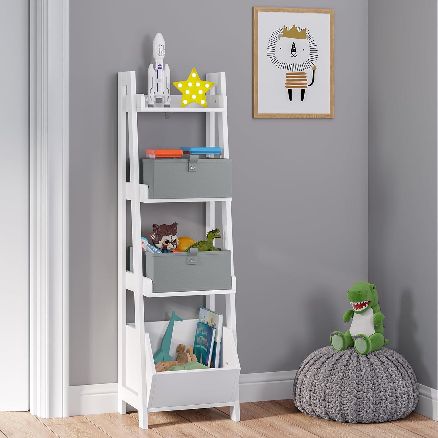 RiverRidge Kids Folding Storage Bin Set - 2pc 10.5in W x 5in H, Gray