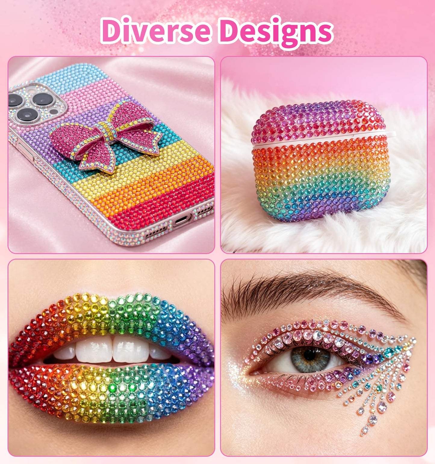 48 Colors Resin Jelly Rhinestones Kit,3mm Resin Jelly Rhinestones and Multi Shape Size Crystal Diamond Art with B7000 Jewelry Glue for Crafting Nail Art DIY Arts Crafts Gifts(25200pcs)