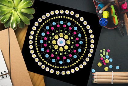 GSS Designs Pack of 3 Mandala Stencils Template Set - Mandala Dotting Tool 8/12/16 Segment - Art Painting Guide for Furniture Cards Canvas Stone Wood (SL-016)