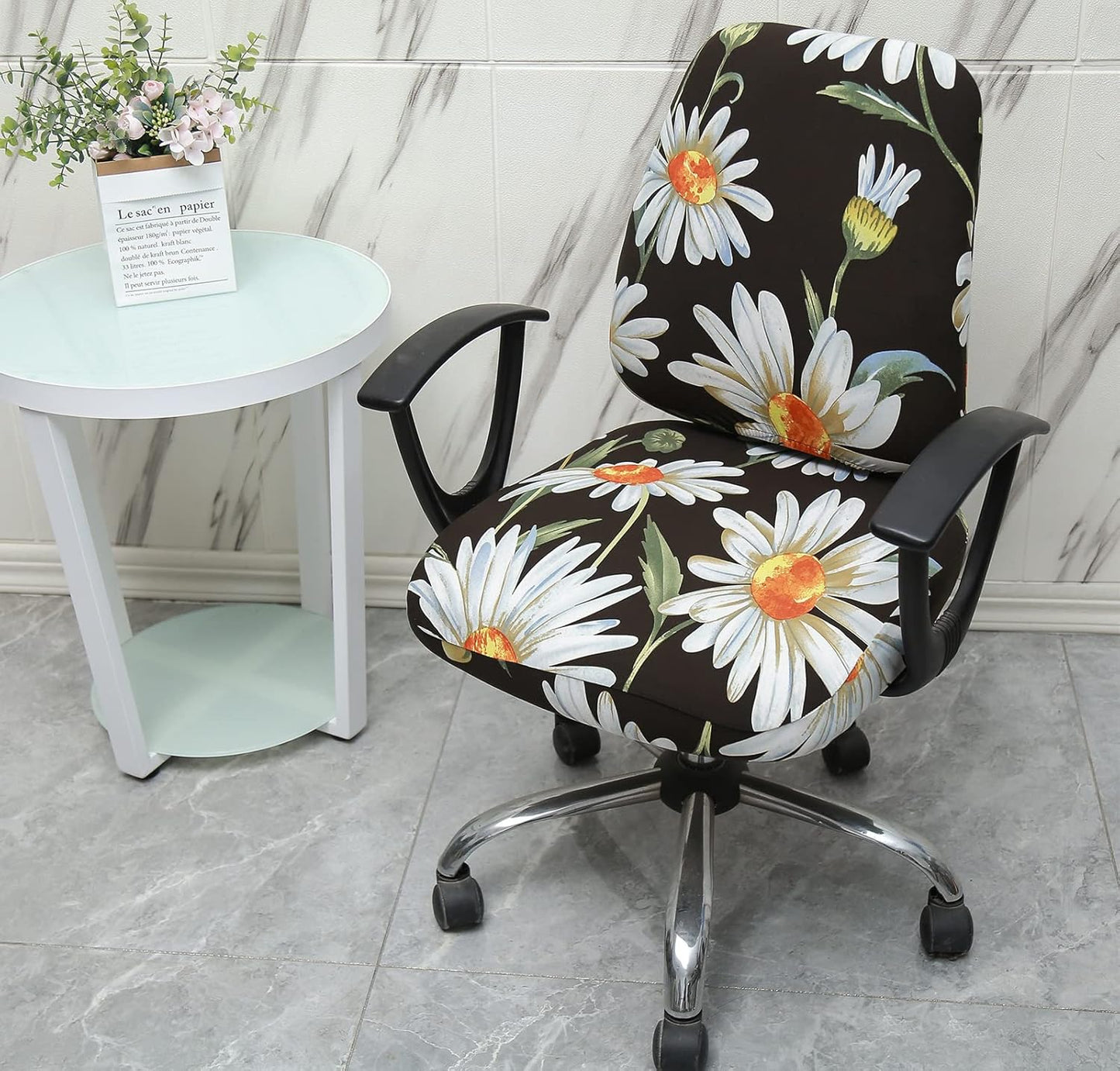 Computer Office Chair Cover, Protective & Stretchable Universal Chair Slipcover for Rotating Chairs.