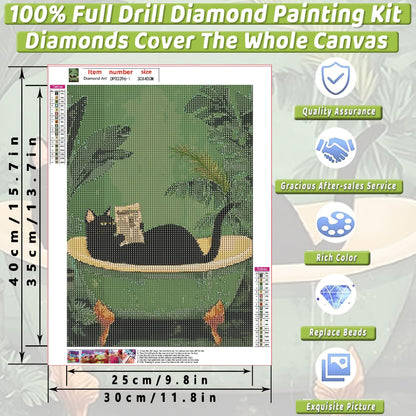 3Pcs Bathroom Cat Diamond Art Kits for Adults Beginners,Full Round Drill Cats DIY Funny Animal Diamond Painting Kits,Paint by Diamonds Dot Gem Art Crystal Easy,Home Wall Teens Decor&Gift-12x16in