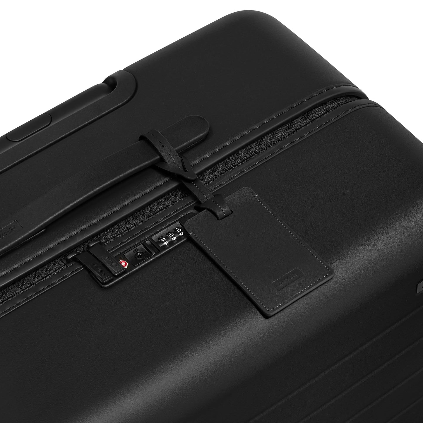 Away Large Checked Luggage - 29-Inch Lightweight Hardside Suitcase with Four WhisperGlide 360° Spinner Wheels, Interior Compression System, TSA-Accepted Lock - Jet Black